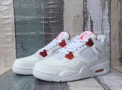 JORDAN 4 - Metallic Sneakers - Orange Unisex Streetwear Limited Edition