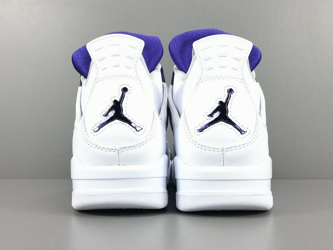 JORDAN 4 - Metallic Sneakers - Purple Unisex Streetwear Limited Edition - Introducing the Jordan 4 Metallic Purple, a captivating fusion of heritage and modern style. These