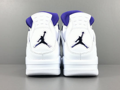 JORDAN 4 - Metallic Sneakers - Purple Unisex Streetwear Limited Edition - Introducing the Jordan 4 Metallic Purple, a captivating fusion of heritage and modern style. These