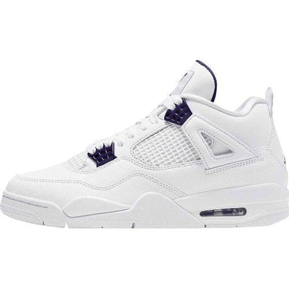 JORDAN 4 - Metallic Sneakers - Purple Unisex Streetwear Limited Edition - Introducing the Jordan 4 Metallic Purple, a captivating fusion of heritage and modern style. These