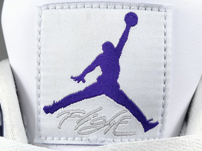 JORDAN 4 - Metallic Sneakers - Purple Unisex Streetwear Limited Edition - Introducing the Jordan 4 Metallic Purple, a captivating fusion of heritage and modern style. These
