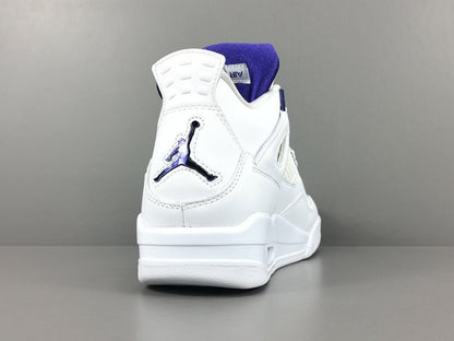 JORDAN 4 - Metallic Sneakers - Purple Unisex Streetwear Limited Edition - Introducing the Jordan 4 Metallic Purple, a captivating fusion of heritage and modern style. These