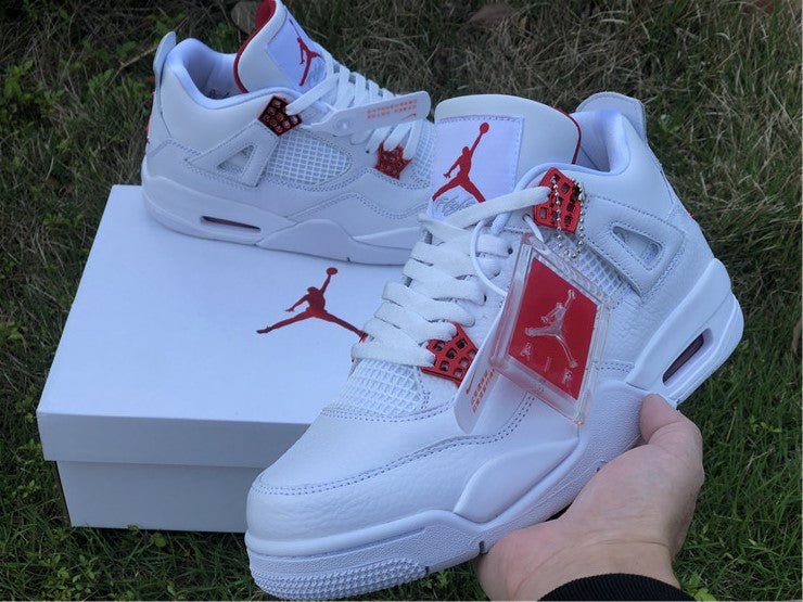 JORDAN 4 - Metallic Sneakers - Red Unisex Streetwear Limited Edition