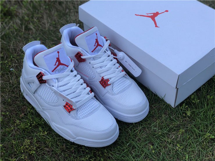 JORDAN 4 - Metallic Sneakers - Red Unisex Streetwear Limited Edition