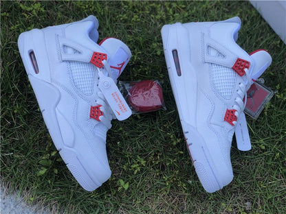JORDAN 4 - Metallic Sneakers - Red Unisex Streetwear Limited Edition