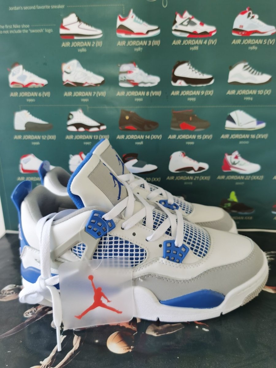 JORDAN 4 - Military Sneakers - Blue Unisex Streetwear Limited Edition