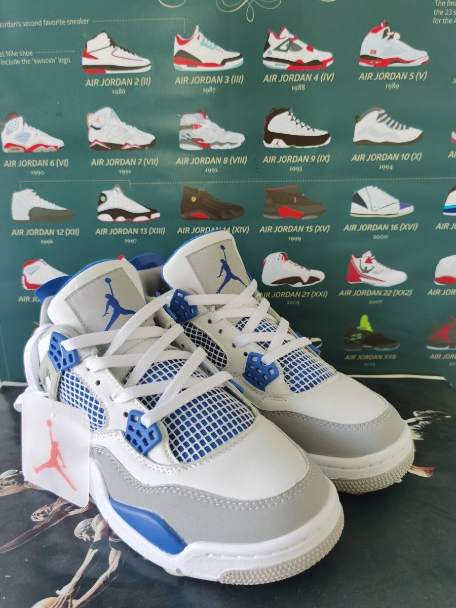 JORDAN 4 - Military Sneakers - Blue Unisex Streetwear Limited Edition
