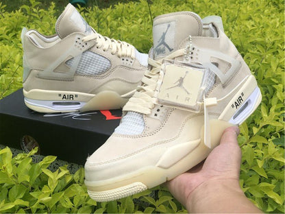 JORDAN 4 - Off - White Unisex Streetwear Limited Edition