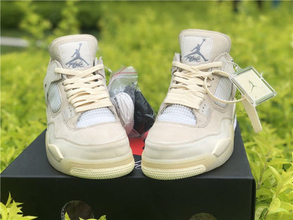 JORDAN 4 - Off - White Unisex Streetwear Limited Edition