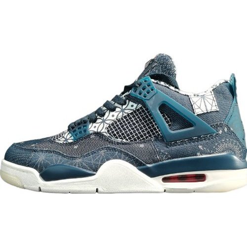 JORDAN 4 - Sashiko Sneakers - Black Unisex Streetwear Limited Edition