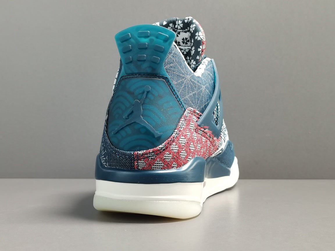 JORDAN 4 - Sashiko Sneakers - Black Unisex Streetwear Limited Edition
