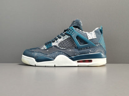 JORDAN 4 - Sashiko Sneakers - Black Unisex Streetwear Limited Edition