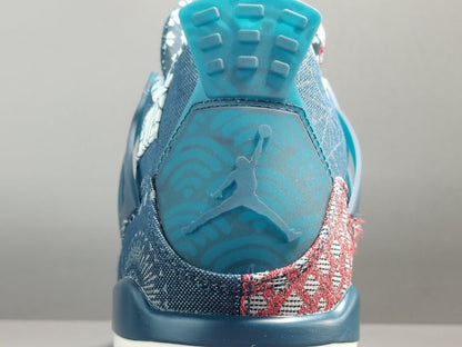 JORDAN 4 - Sashiko Sneakers - Black Unisex Streetwear Limited Edition