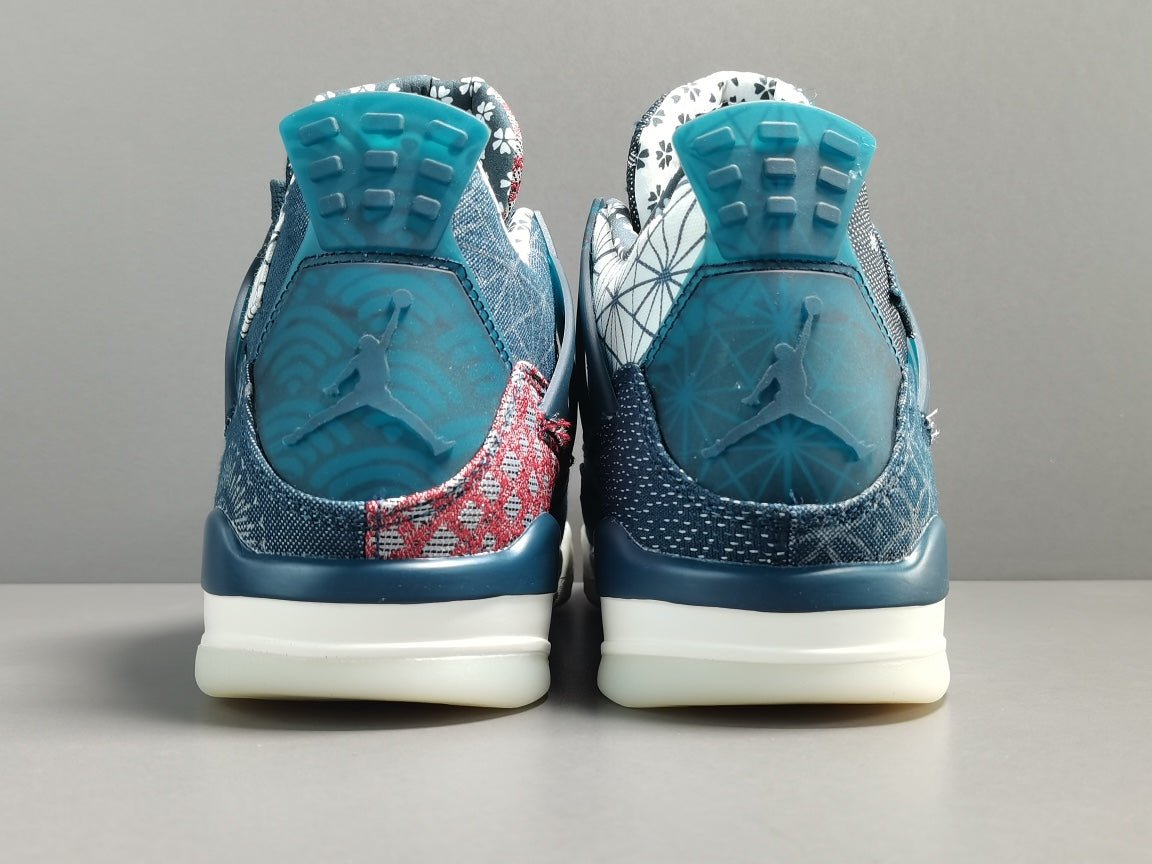 JORDAN 4 - Sashiko Sneakers - Black Unisex Streetwear Limited Edition