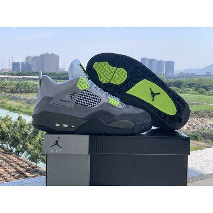 JORDAN 4 - Se 95 Neon Sneakers - Black Unisex Streetwear Limited Edition