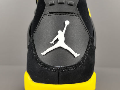 JORDAN 4 - Thunder Sneakers - Black Unisex Streetwear Limited Edition - Introducing the iconic Jordan 4 Thunder, a legendary sneaker that embodies the spirit of greatness