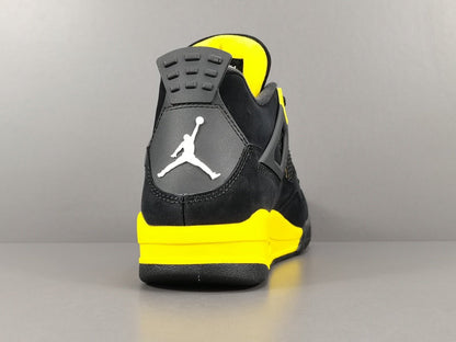 JORDAN 4 - Thunder Sneakers - Black Unisex Streetwear Limited Edition - Introducing the iconic Jordan 4 Thunder, a legendary sneaker that embodies the spirit of greatness