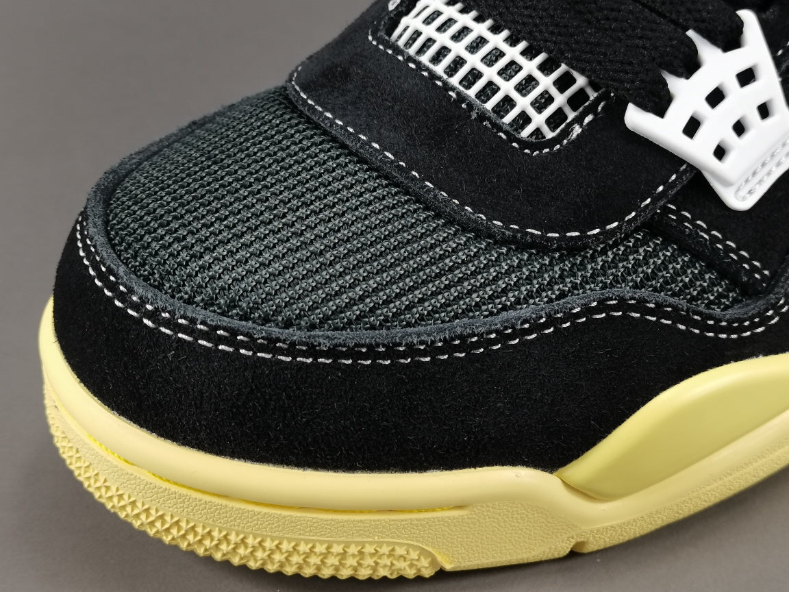 JORDAN 4 - Union Off Noir - Black Unisex Streetwear Limited Edition - The Jordan 4 x Union Off Noir is a highly sought-after collaboration between Jordan Brand