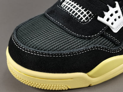JORDAN 4 - Union Off Noir - Black Unisex Streetwear Limited Edition - The Jordan 4 x Union Off Noir is a highly sought-after collaboration between Jordan Brand