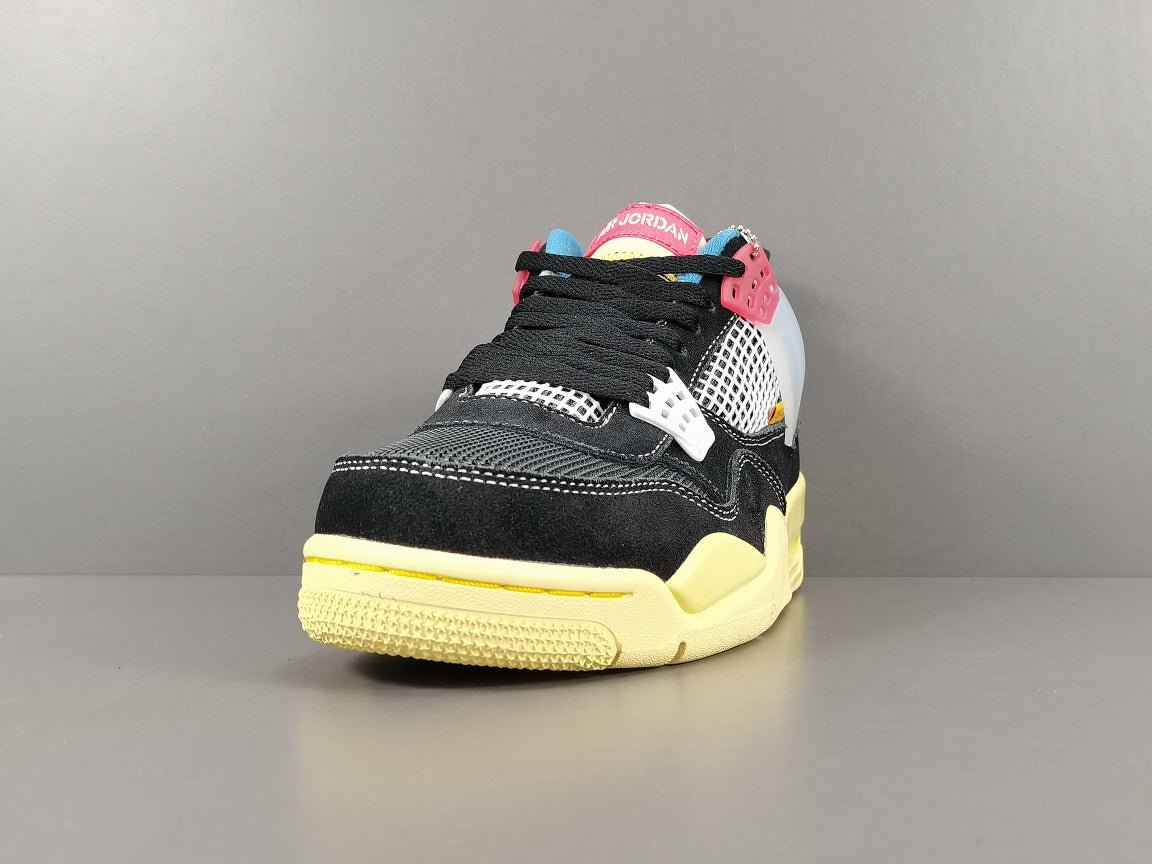 JORDAN 4 - Union Off Noir - Black Unisex Streetwear Limited Edition - The Jordan 4 x Union Off Noir is a highly sought-after collaboration between Jordan Brand