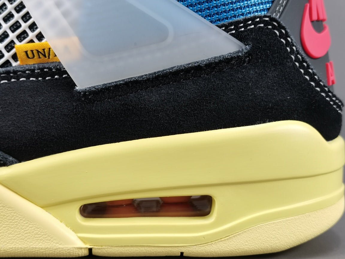 JORDAN 4 - Union Off Noir - Black Unisex Streetwear Limited Edition - The Jordan 4 x Union Off Noir is a highly sought-after collaboration between Jordan Brand