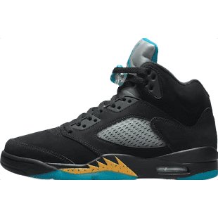 JORDAN 5 Retro - Aqua Sneakers - Black Unisex Streetwear Limited Edition