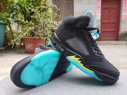 JORDAN 5 Retro - Aqua Sneakers - Black Unisex Streetwear Limited Edition