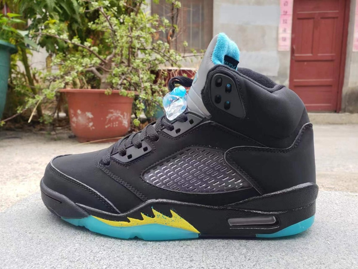JORDAN 5 Retro - Aqua Sneakers - Black Unisex Streetwear Limited Edition