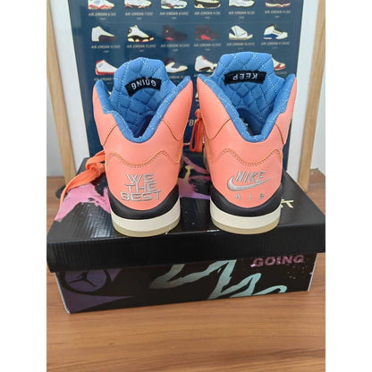 JORDAN 5 Retro - Dj Khaled We Are The Best Crimson Bliss Sneakers - Black Unisex Streetwear Limited Edition