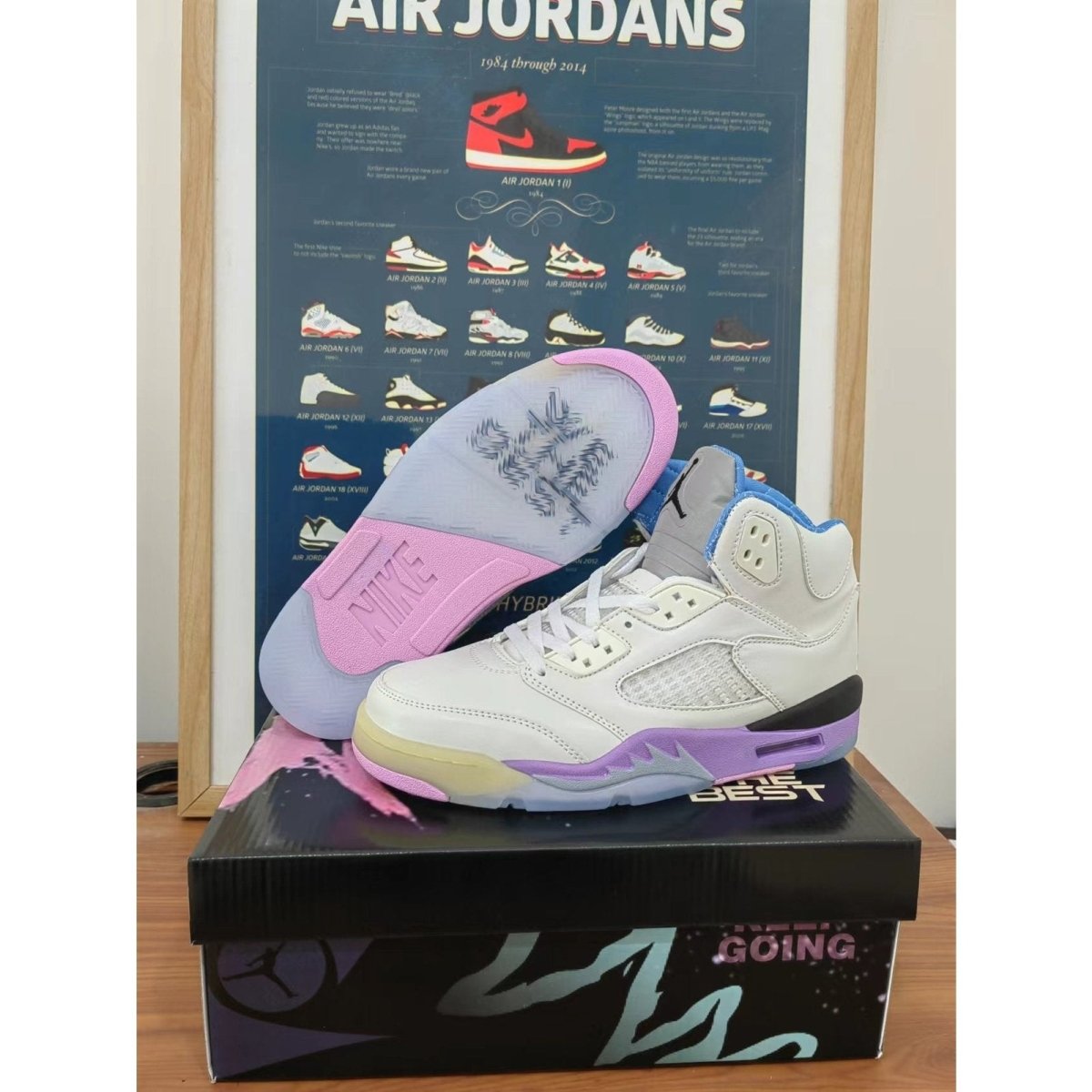 JORDAN 5 Retro - Dj Khaled We The Best Snail Sneakers - Black Unisex Streetwear Limited Edition