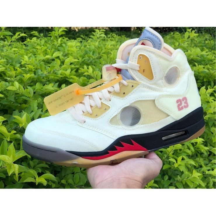 JORDAN 5 Retro - Off-white Sail Sneakers Unisex Streetwear Limited Edition