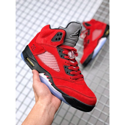 JORDAN 5 Retro - Racing Bull Sneakers - Red Unisex Streetwear Limited Edition