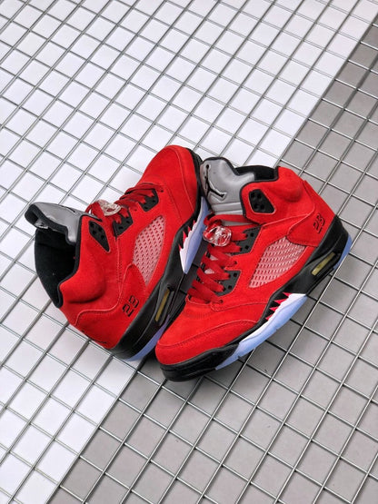 JORDAN 5 Retro - Racing Bull Sneakers - Red Unisex Streetwear Limited Edition