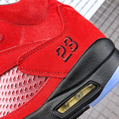 JORDAN 5 Retro - Racing Bull Sneakers - Red Unisex Streetwear Limited Edition