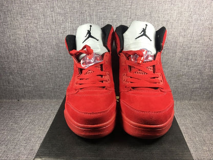 JORDAN 5 Retro - Suede Sneakers - Red Unisex Streetwear Limited Edition