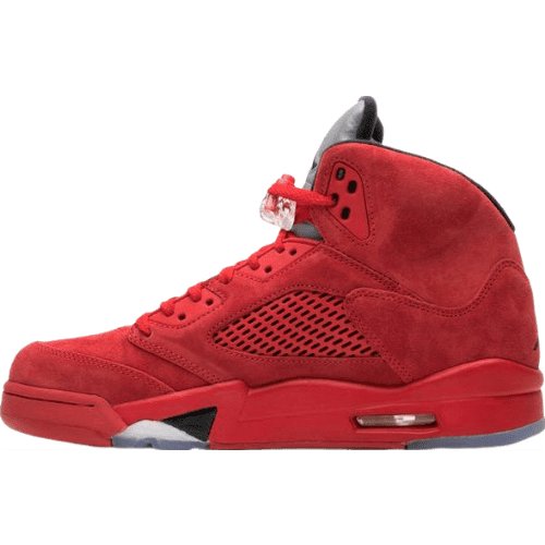 JORDAN 5 Retro - Suede Sneakers - Red Unisex Streetwear Limited Edition