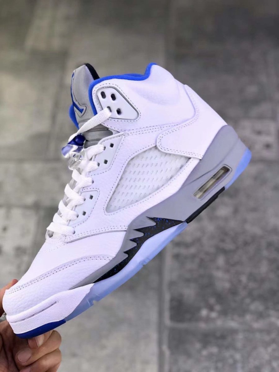 JORDAN 5 Retro - Stealth Sneakers - White Unisex Streetwear Limited Edition