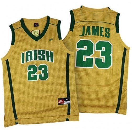 LEBRON James Irish High School Jersey - Red Unisex Streetwear Limited Edition