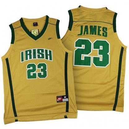 LEBRON James Irish High School Jersey - Red Unisex Streetwear Limited Edition