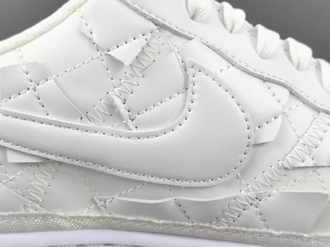 NIKE Air Force 1 - Billie Eilish Triple Sneakers - White Unisex Streetwear Limited Edition - Introducing the Nike Air Force 1 Billie Eilish Triple White, a harmonious fusion of iconic