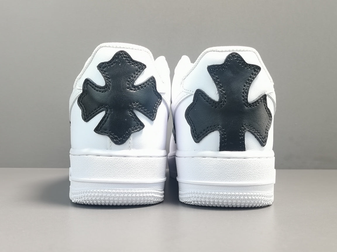 NIKE Air Force 1 - Chrome Hearts - Black Unisex Streetwear Limited Edition