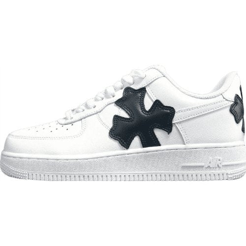 NIKE Air Force 1 - Chrome Hearts - Black Unisex Streetwear Limited Edition