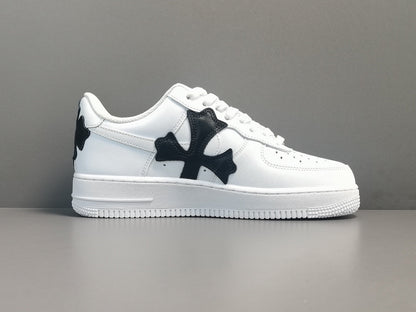 NIKE Air Force 1 - Chrome Hearts - Black Unisex Streetwear Limited Edition