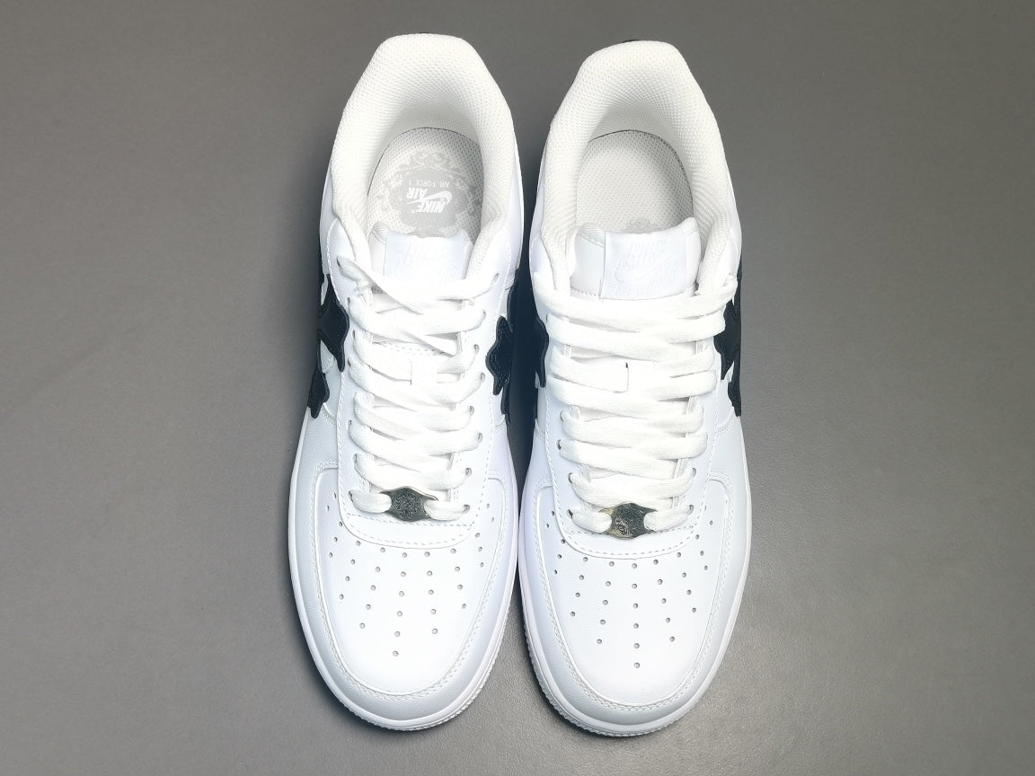 NIKE Air Force 1 - Chrome Hearts - Black Unisex Streetwear Limited Edition