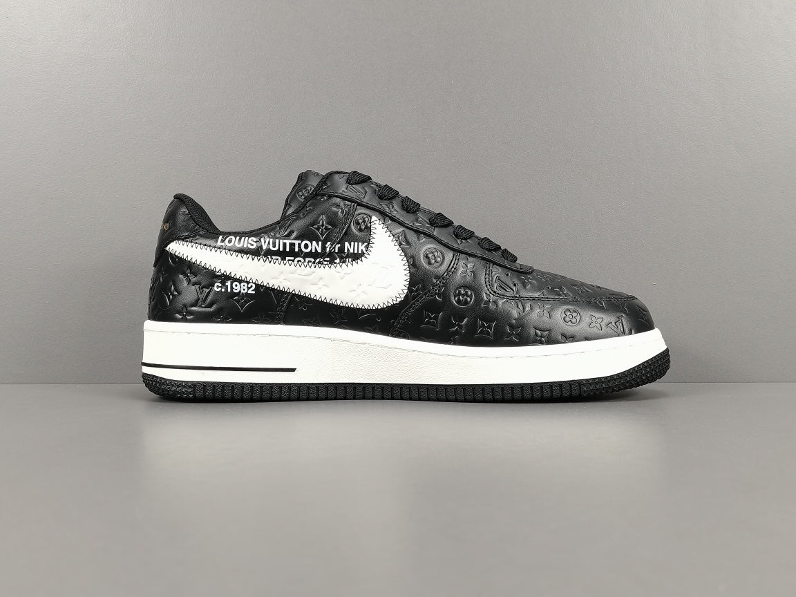 NIKE Air Force 1 - Louis Vuitton Sneakers - Black Unisex Streetwear Limited Edition - Introducing the Air Force 1 Custom Louis Vuitton Black shoes C a remarkable fusion of