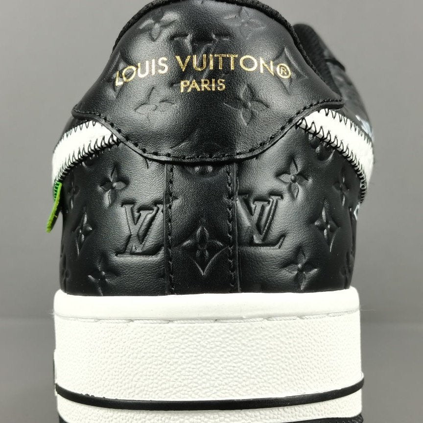 NIKE Air Force 1 - Louis Vuitton Sneakers - Black Unisex Streetwear Limited Edition - Introducing the Air Force 1 Custom Louis Vuitton Black shoes C a remarkable fusion of