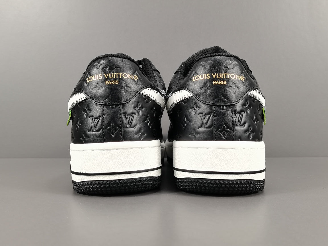 NIKE Air Force 1 - Louis Vuitton Sneakers - Black Unisex Streetwear Limited Edition - Introducing the Air Force 1 Custom Louis Vuitton Black shoes C a remarkable fusion of