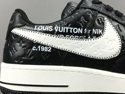 NIKE Air Force 1 - Louis Vuitton Sneakers - Black Unisex Streetwear Limited Edition - Introducing the Air Force 1 Custom Louis Vuitton Black shoes C a remarkable fusion of