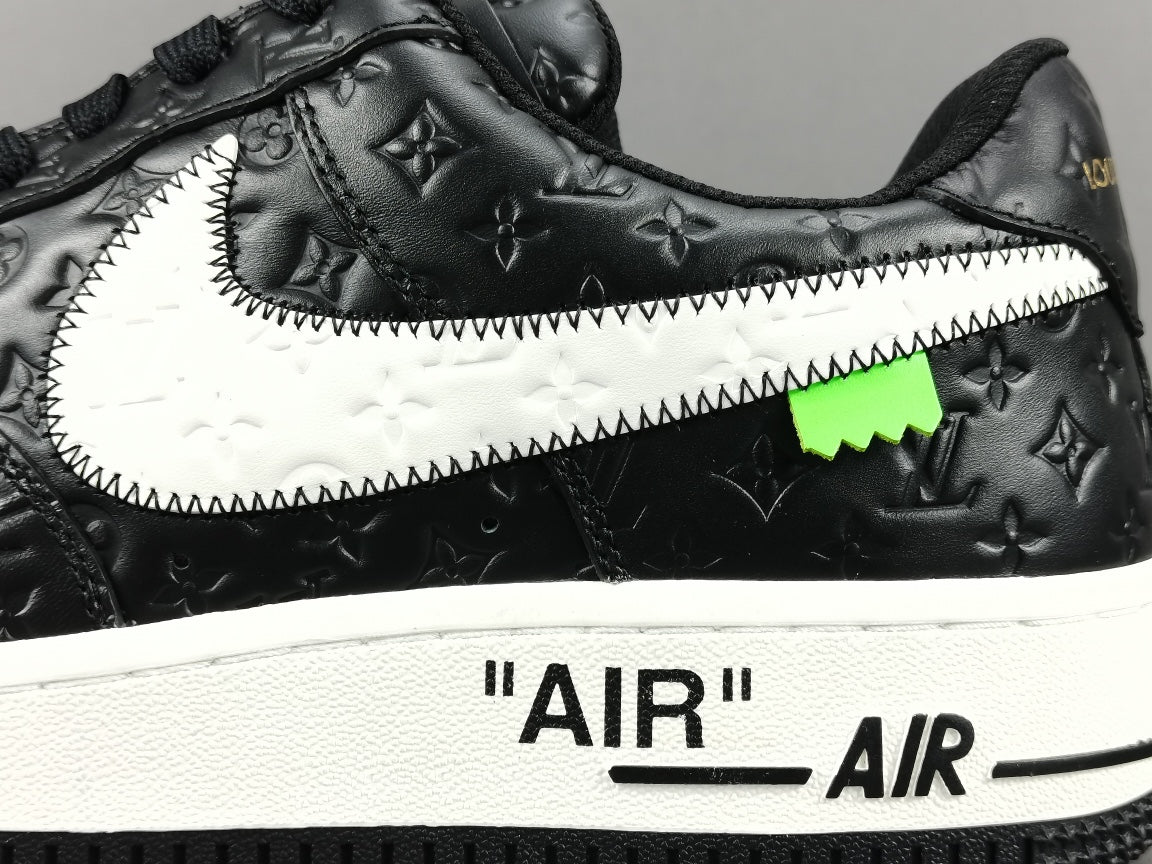 NIKE Air Force 1 - Louis Vuitton Sneakers - Black Unisex Streetwear Limited Edition - Introducing the Air Force 1 Custom Louis Vuitton Black shoes C a remarkable fusion of