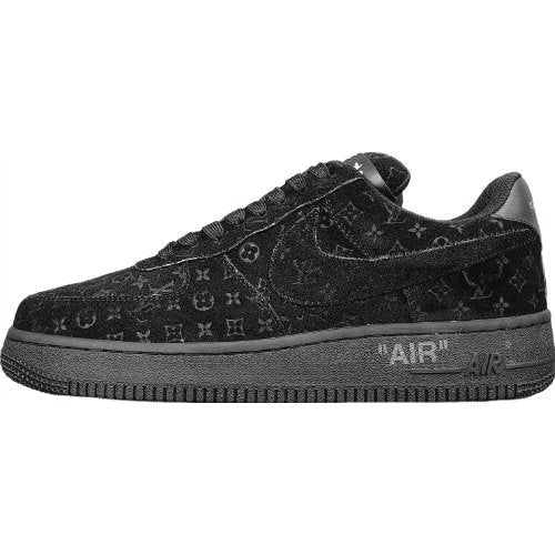 NIKE Air Force 1 - Louis Vuitton - Sneakers - Black Unisex Streetwear Limited Edition - Introducing the Air Force 1 Custom Louis Vuitton Black/Black shoes C a pinnacle of luxury